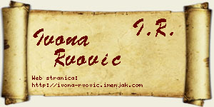 Ivona Rvović vizit kartica